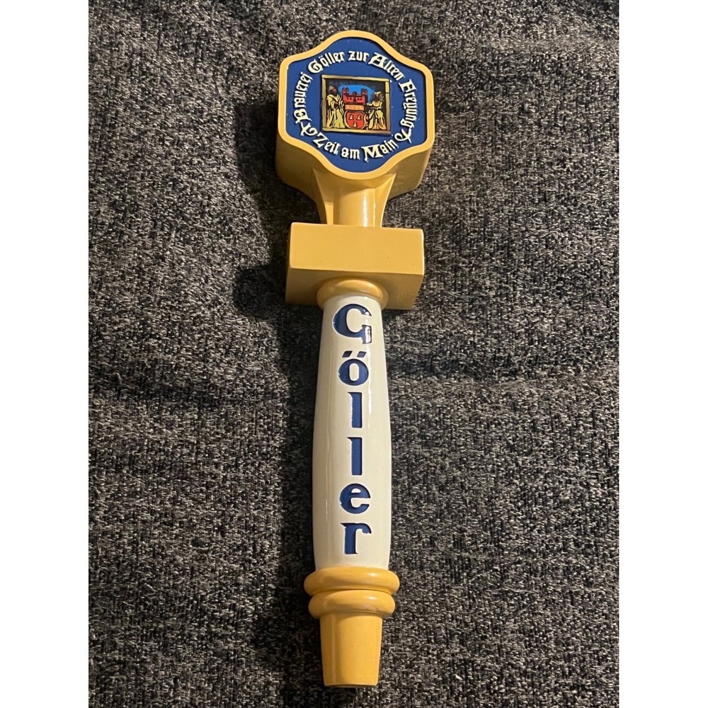 Brauerei Göller Beer Tap Handle Yellow Blue Excellent German Barware